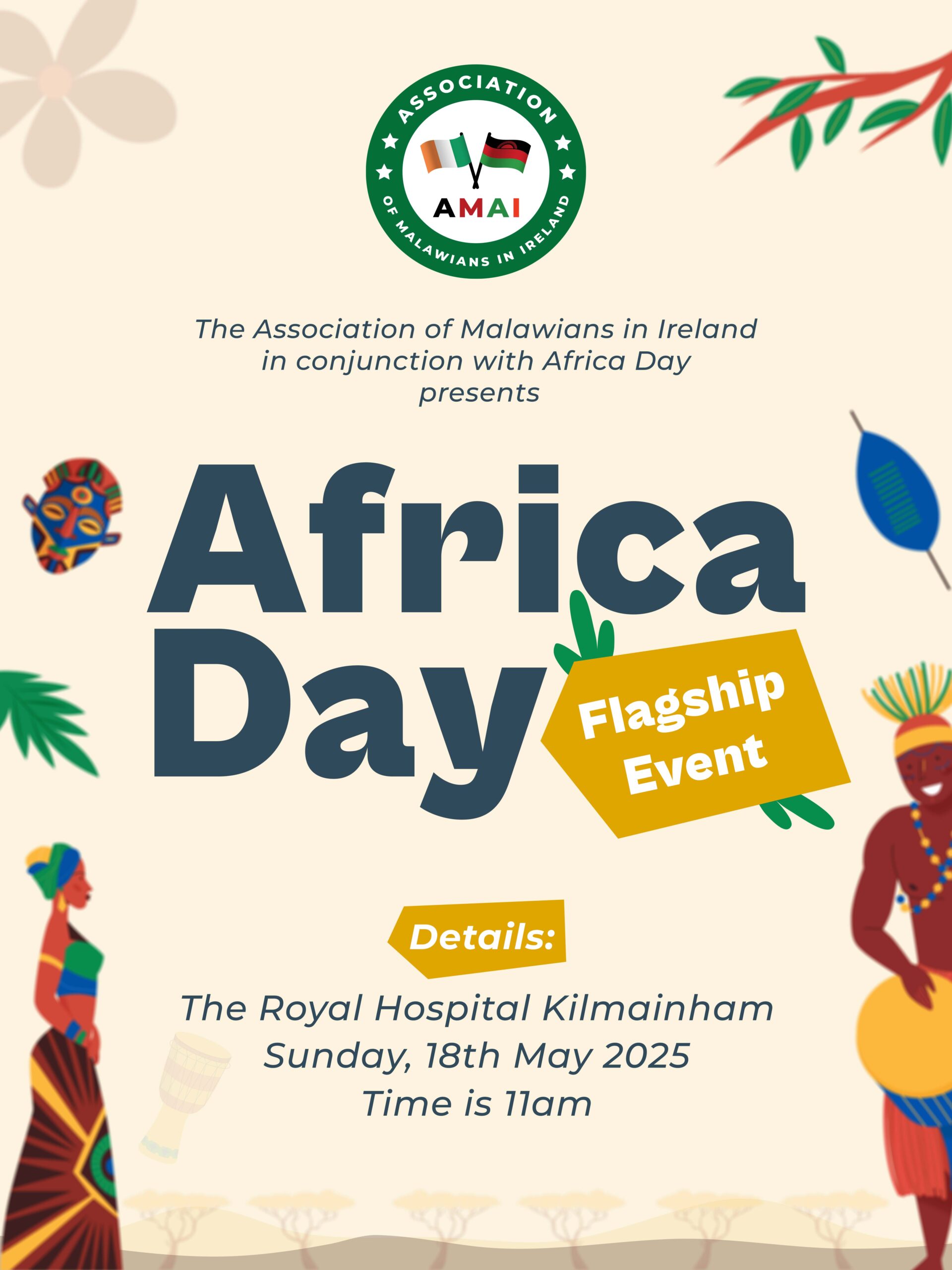 Poster design for Africa Day event. Client: Assosication of Malawians in Ireland. Designed by Kawànda Digital.